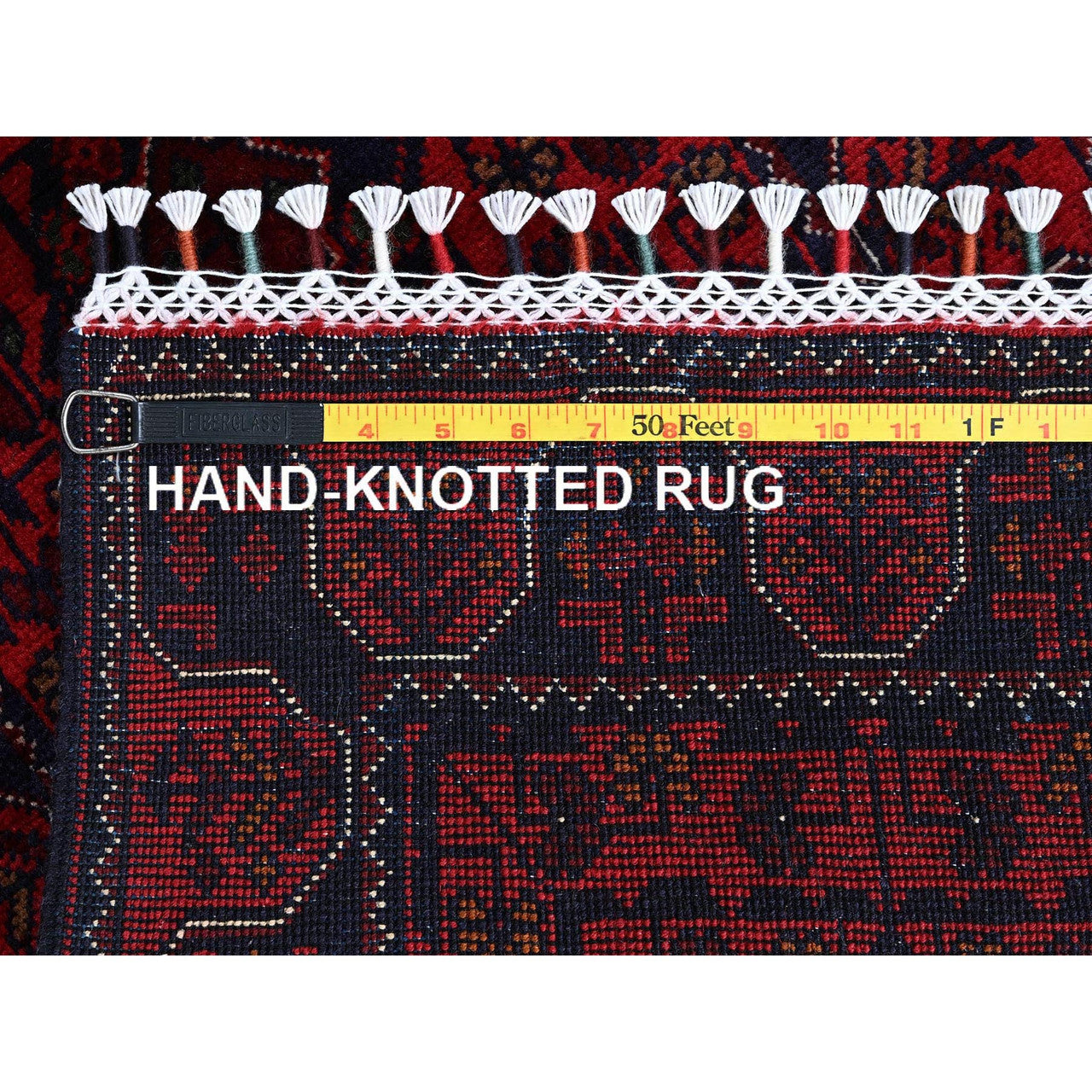 Red 1'9" x 4'10" Tribal & Geometric Hand knotted Wool Rug - Sku: O0738
