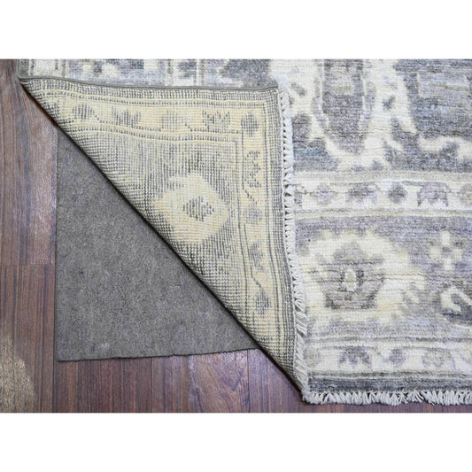 Oushak And Peshawar Wool Hand Knotted Rug Grey Gray 6.0X9.0 -O073910
