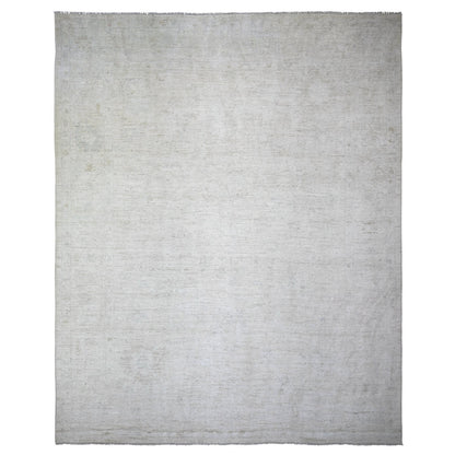 Oushak And Peshawar Wool Hand Knotted Rug Ivory Cream 11.6X14.3 -O073919