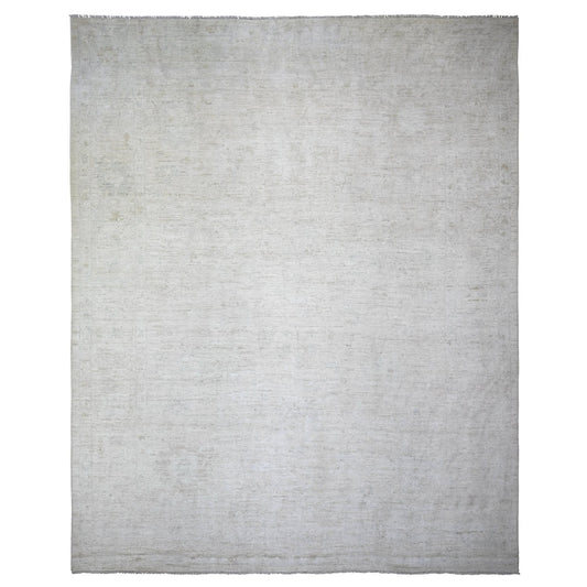 Oushak And Peshawar Wool Hand Knotted Rug Ivory Cream 11.6X14.3 -O073919
