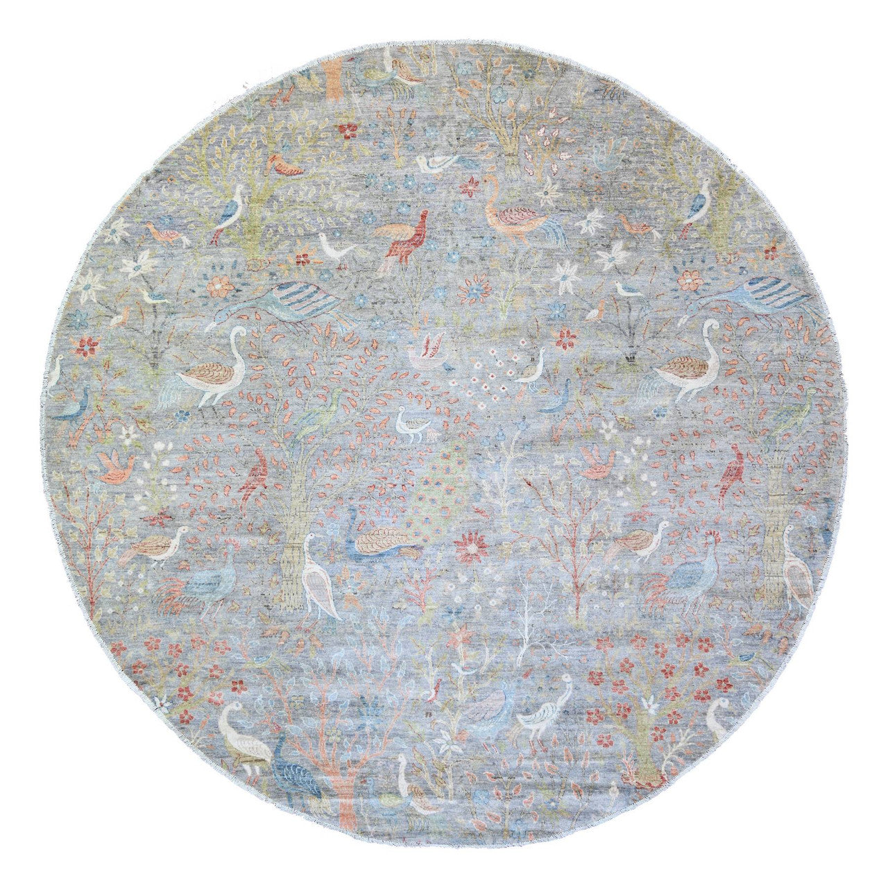 Gray 10'0" x 10'0" Oushak And Peshawar Hand knotted Wool Rug - Sku: O073926