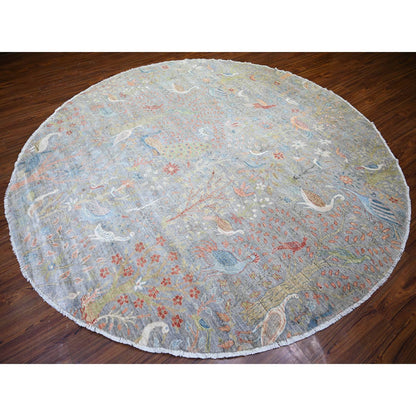 Oushak And Peshawar Wool Hand Knotted Rug Grey No Border 10.0X10.0 -O073926