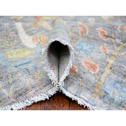 Oushak And Peshawar Wool Hand Knotted Rug Grey No Border 10.0X10.0 -O073926