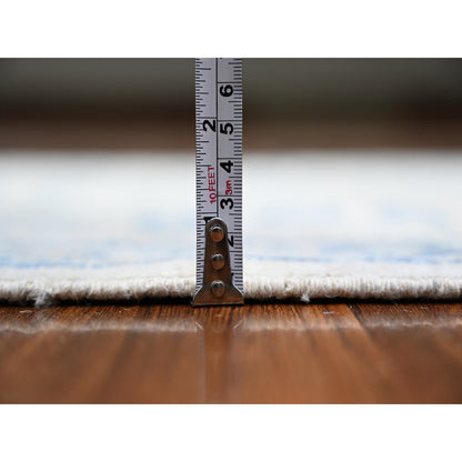 Oushak And Peshawar Wool Hand Knotted Rug Ivory Ivory 2.9X11.9 -O073945