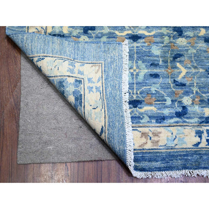 Oushak And Peshawar Wool Hand Knotted Rug Blue Blue 11.9X14.4 -O073954