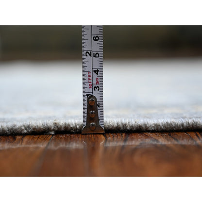 Oushak And Peshawar Wool Hand Knotted Rug Grey Gray 3.10X11.9 -O073955