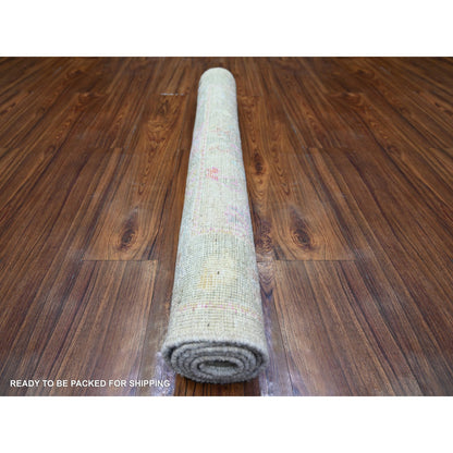 Oushak And Peshawar Wool Hand Knotted Rug Grey Gray 3.6X4.10 -O073976