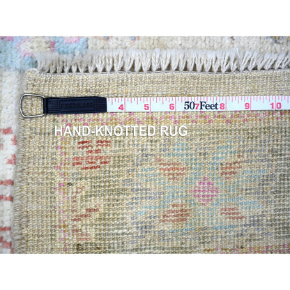 Oushak And Peshawar Wool Hand Knotted Rug Grey Gray 3.6X4.10 -O073976