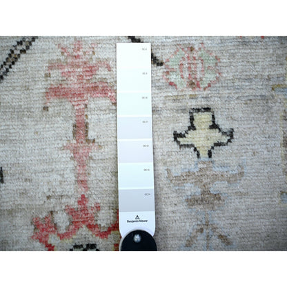 Oushak And Peshawar Wool Hand Knotted Rug Grey Gray 4.2X11.8 -O073982