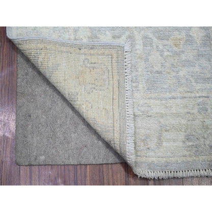 Oushak And Peshawar Wool Hand Knotted Rug Grey Light Blue 2.8X19.2 -O073992