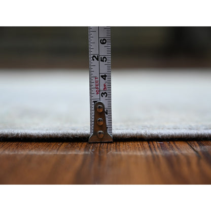 Oushak And Peshawar Wool Hand Knotted Rug Grey Light Blue 2.8X19.2 -O073992