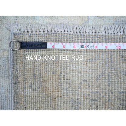 Oushak And Peshawar Wool Hand Knotted Rug Grey Light Blue 2.8X19.2 -O073992