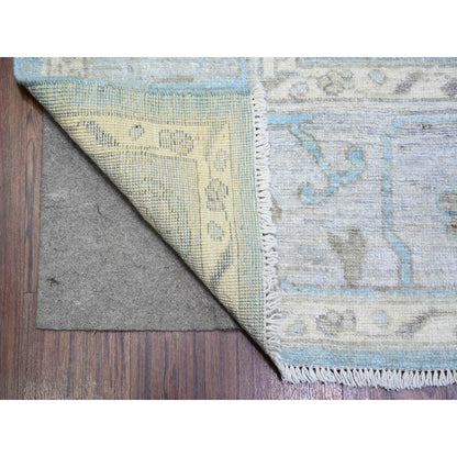Oushak And Peshawar Wool Hand Knotted Rug Blue Gray 8.1X9.8 -O074014