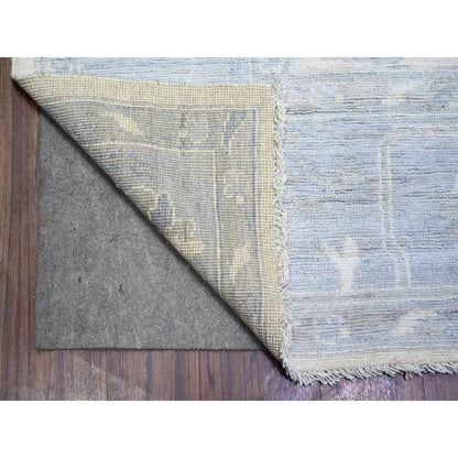 Oushak And Peshawar Wool Hand Knotted Rug Ivory Gray 8.1X9.8 -O074015