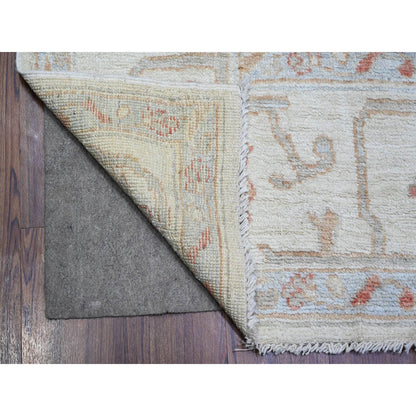 Oushak And Peshawar Wool Hand Knotted Rug Ivory Ivory 7.8X10.2 -O074025