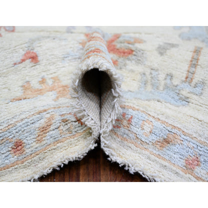 Oushak And Peshawar Wool Hand Knotted Rug Ivory Ivory 7.8X10.2 -O074025