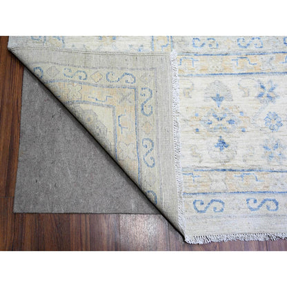 Oushak And Peshawar Wool Hand Knotted Rug Ivory Ivory 11.9X14.8 -O074056