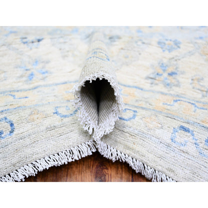 Oushak And Peshawar Wool Hand Knotted Rug Ivory Ivory 11.9X14.8 -O074056