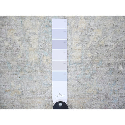 Oushak And Peshawar Wool Hand Knotted Rug Ivory No Border 2.10X5.0 -O074065