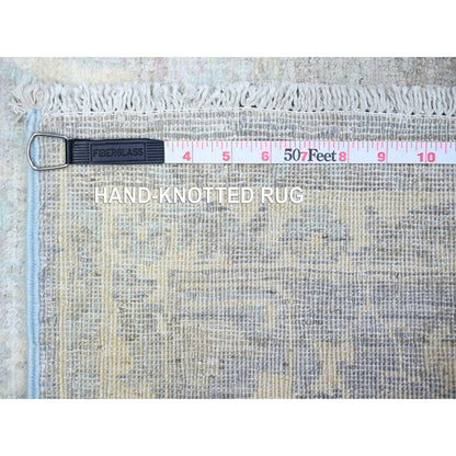 Oushak And Peshawar Wool Hand Knotted Rug Ivory No Border 2.10X5.0 -O074065