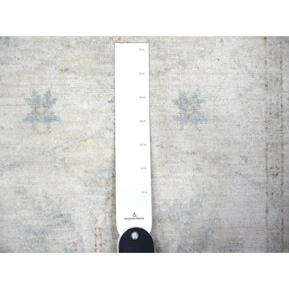 Oushak And Peshawar Wool Hand Knotted Rug Ivory Ivory 2.4X11.7 -O074069