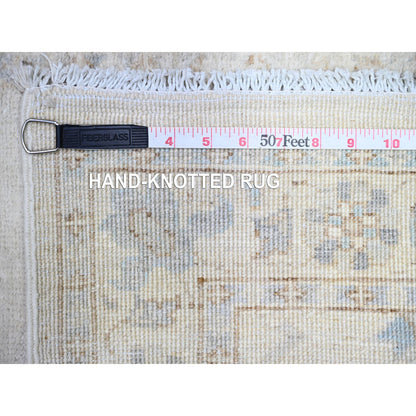Oushak And Peshawar Wool Hand Knotted Rug Ivory Ivory 2.4X11.7 -O074069