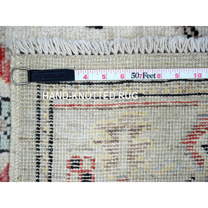 Oushak And Peshawar Wool Hand Knotted Rug Grey Gray 4.1X9.6 -O074073