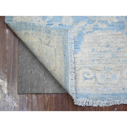 Oushak And Peshawar Wool Hand Knotted Rug Blue Gray 3.0X5.0 -O074129