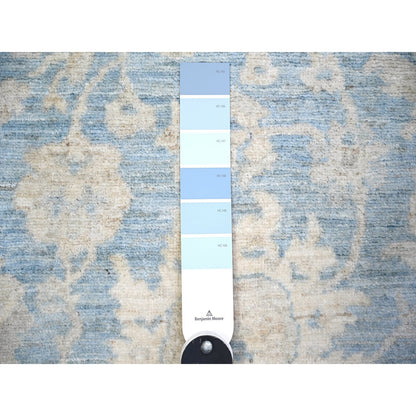 Oushak And Peshawar Wool Hand Knotted Rug Blue Gray 3.0X5.0 -O074129