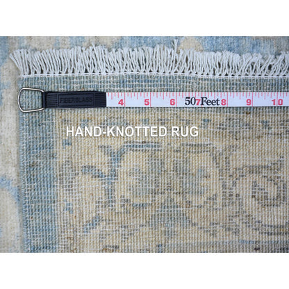 Oushak And Peshawar Wool Hand Knotted Rug Blue Gray 3.0X5.0 -O074129