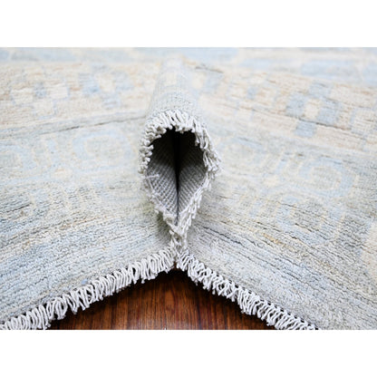 Oushak And Peshawar Wool Hand Knotted Rug Blue Light Blue 11.8X14.5 -O074146