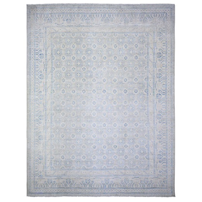 Oushak And Peshawar Wool Hand Knotted Rug Grey Gray 11.9X14.5 -O074147