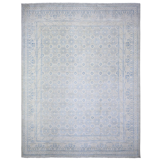 Oushak And Peshawar Wool Hand Knotted Rug Grey Gray 11.9X14.5 -O074147