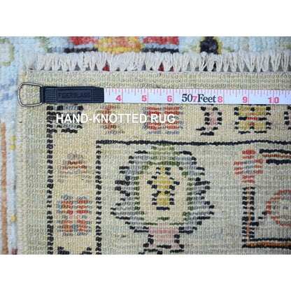 Oushak And Peshawar Wool Hand Knotted Rug Blue Light Blue 4.1X10.0 -O074164