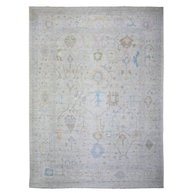 Oushak And Peshawar Wool Hand Knotted Rug Beige Beige 12.0X17.2 -O074167