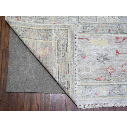 Oushak And Peshawar Wool Hand Knotted Rug Blue Blue 9.10X9.8 -O074172