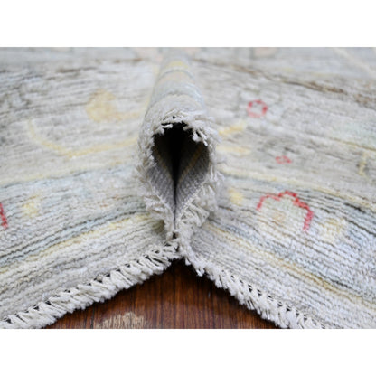 Oushak And Peshawar Wool Hand Knotted Rug Blue Blue 9.10X9.8 -O074172
