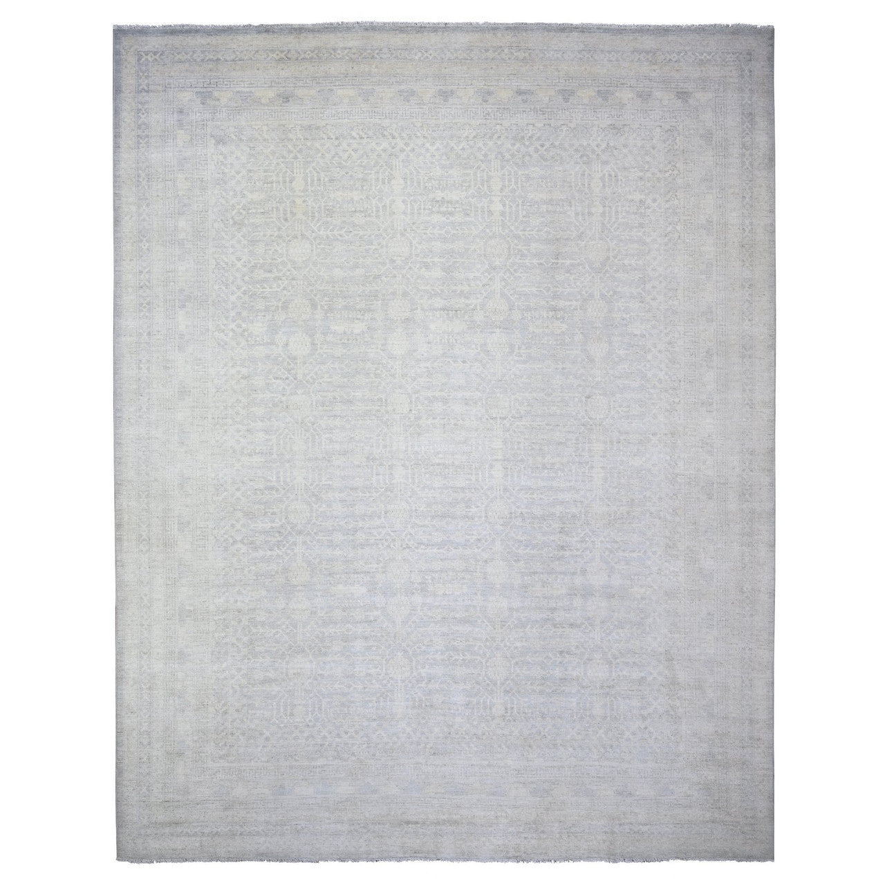 Blue 12'0" x 14'3" Oushak And Peshawar Marian Hand knotted Wool Rug - Sku: O074177