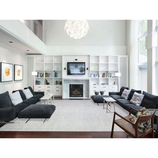 Oushak And Peshawar Wool Hand Knotted Rug Blue Marian Blue 12.0X14.3 -O074177