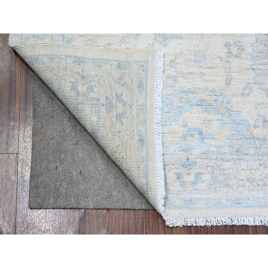 Oushak And Peshawar Wool Hand Knotted Rug Ivory Ivory 3.0X5.0 -O074178