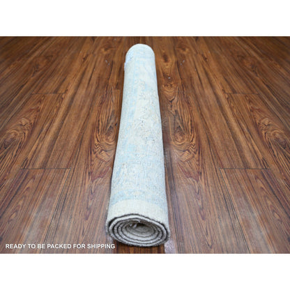 Oushak And Peshawar Wool Hand Knotted Rug Ivory Ivory 3.0X5.0 -O074178
