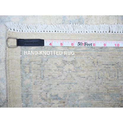 Oushak And Peshawar Wool Hand Knotted Rug Ivory Ivory 3.0X5.0 -O074178