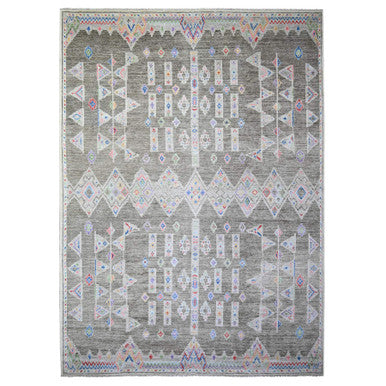 Oushak And Peshawar Wool Hand Knotted Rug Grey No Border 9.9X13.6 -O074180