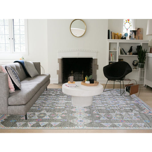 Oushak And Peshawar Wool Hand Knotted Rug Grey No Border 9.9X13.6 -O074180