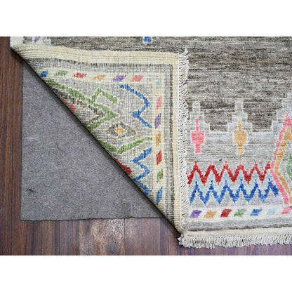 Oushak And Peshawar Wool Hand Knotted Rug Grey No Border 9.9X13.6 -O074180