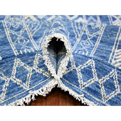 Oushak And Peshawar Wool Hand Knotted Rug Blue Blue 9.8X13.5 -O074181