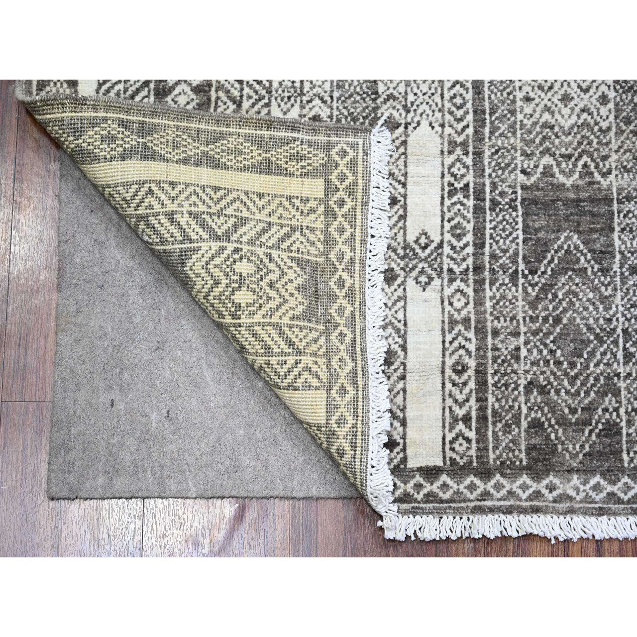 Oushak And Peshawar Wool Hand Knotted Rug Brown Brown 4.0X5.9 -O074187