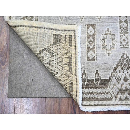 Oushak And Peshawar Wool Hand Knotted Rug Grey No Border 4.0X5.8 -O074190