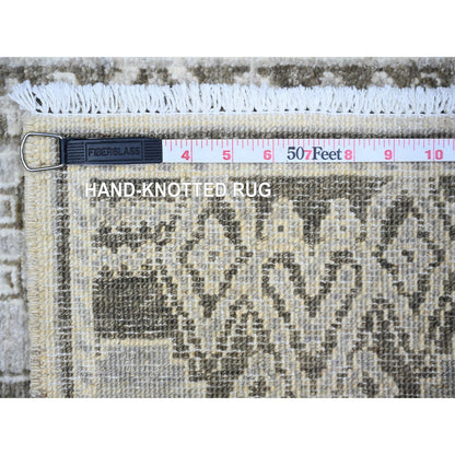 Oushak And Peshawar Wool Hand Knotted Rug Grey No Border 4.0X5.8 -O074190