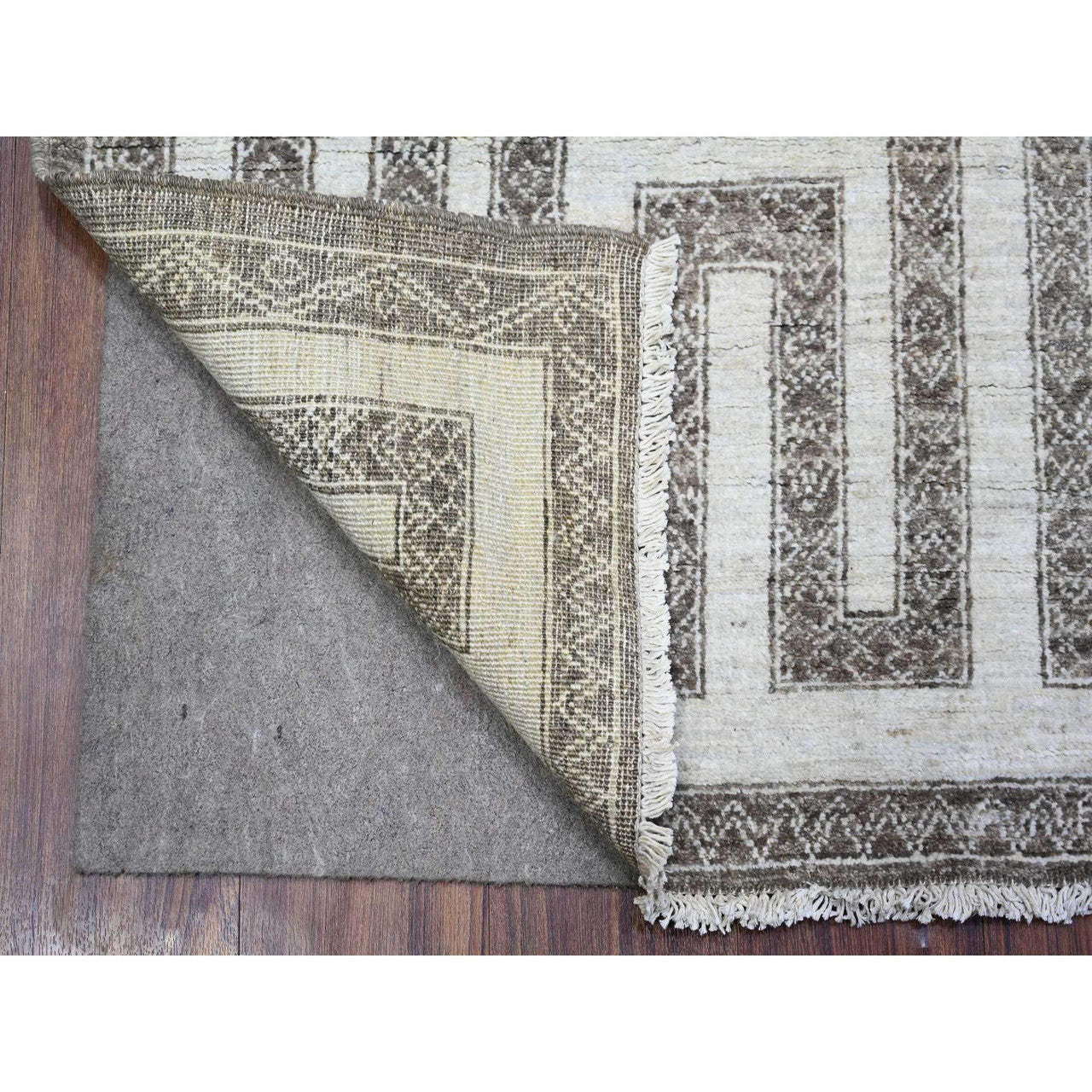 Oushak And Peshawar Wool Hand Knotted Rug Brown Brown 4.0X5.8 -O074191